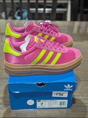 adidas Gazelle Bold W Women’s Pink & Neon Yellow Sneakers
